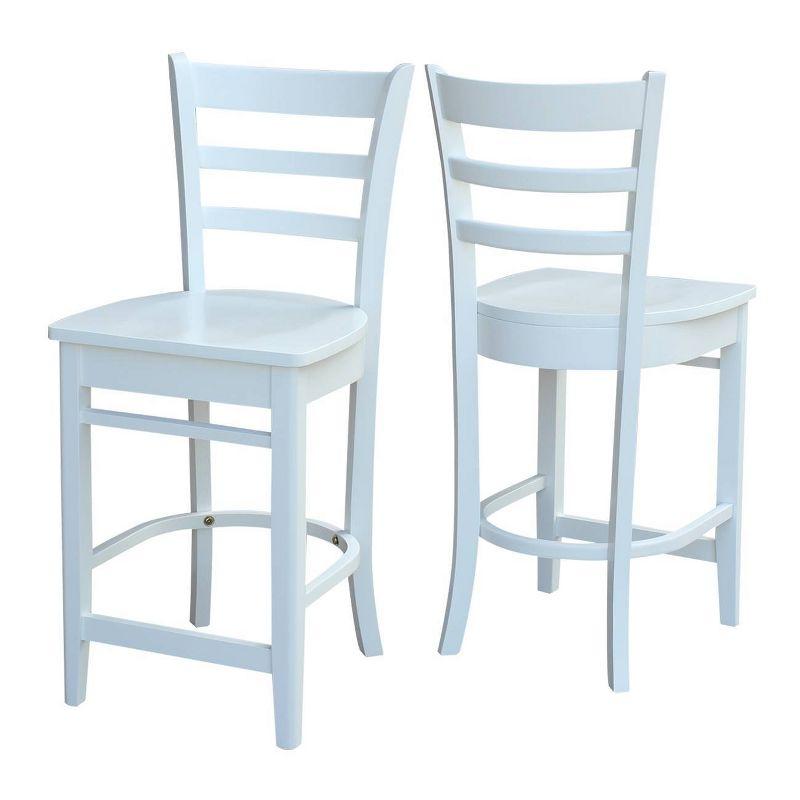 Emily Solid Wood White Counter Height Barstool 41"