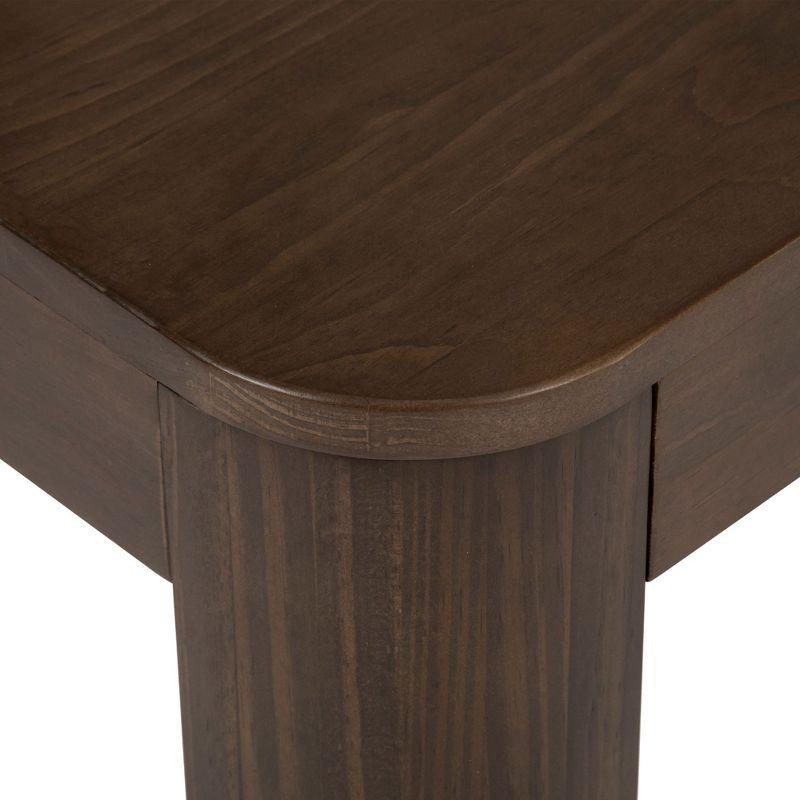 Plank+Beam Solid Wood Side Table, Modern Rounded Edge Slim Side Table for Living Room, 25"