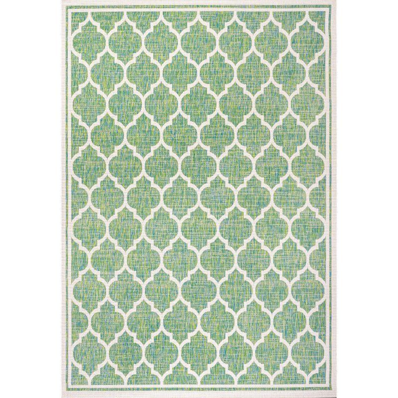 Trebol Moroccan Trellis Textured Weave Indoor/Outdoor Area Rug - JONATHAN Y