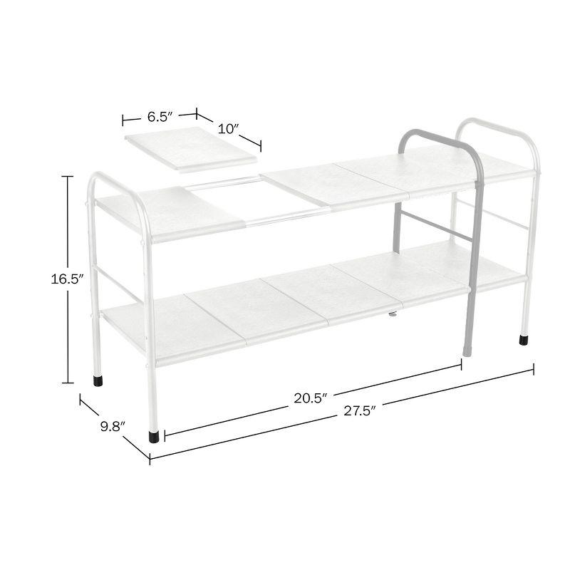 Under Sink Organizer - 2 Tier Adjustable Shelf Organizer with 8 Removable Panels - Kitchen or Bathroom Under Sink Organizers and Storage by Home-Complete