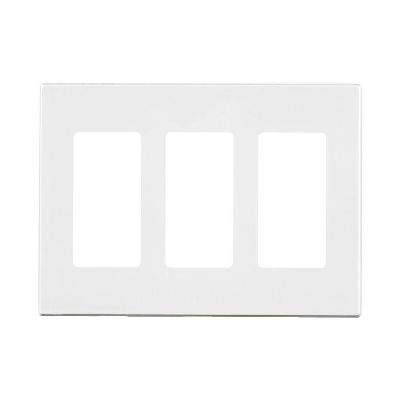 Leviton White Polycarbonate 3-Gang Screwless Wall Plate