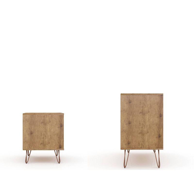 Rockefeller Dresser and Nightstand Set Pink - Manhattan Comfort: MDF Composite, 5-Drawer Storage