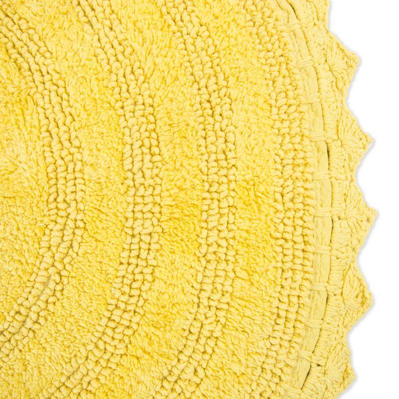 Design Imports Yellow Round Crochet Bath Mat