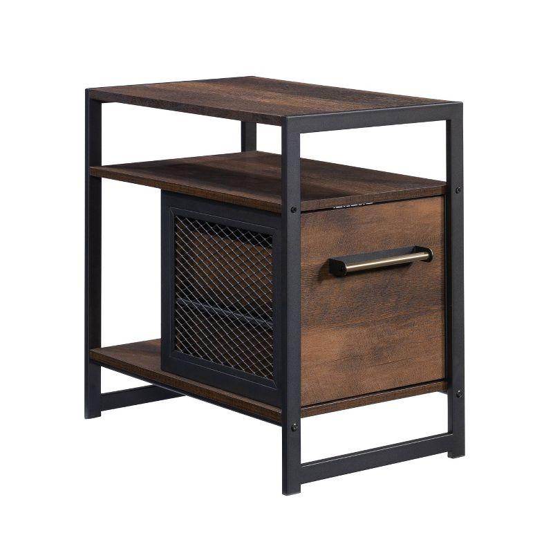 Briarbrook Nightstand Barrel Oak - Sauder: Metal Frame, Safety Stops, Versatile Placement