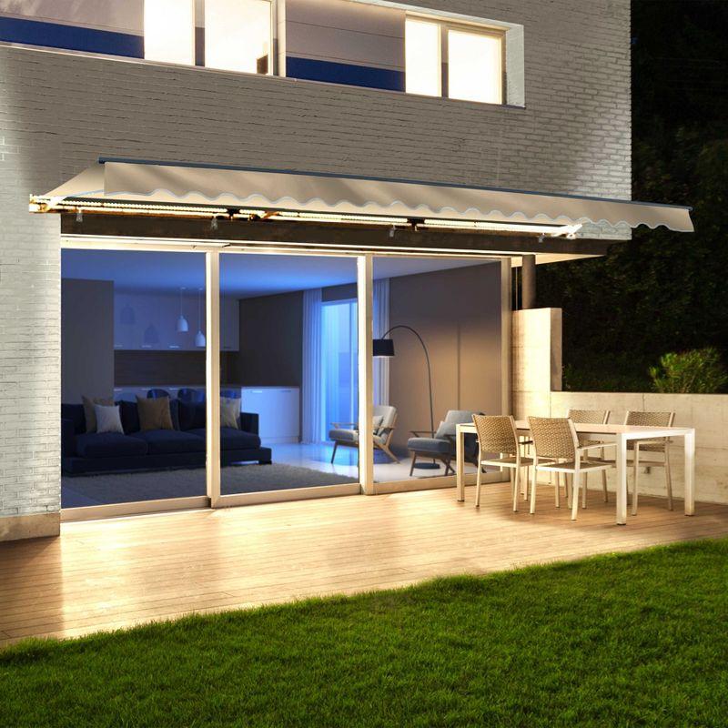 Semi-Cassette Patio Awning with LED Lights - Moroccan Collection