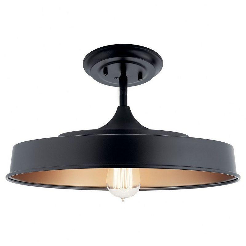 Elias 16" 1 Light Semi Flush Black