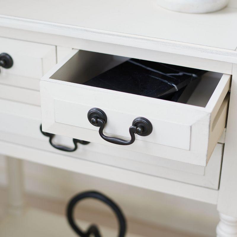 Primrose 3 Drawer Console Table - Distrssed White - Safavieh