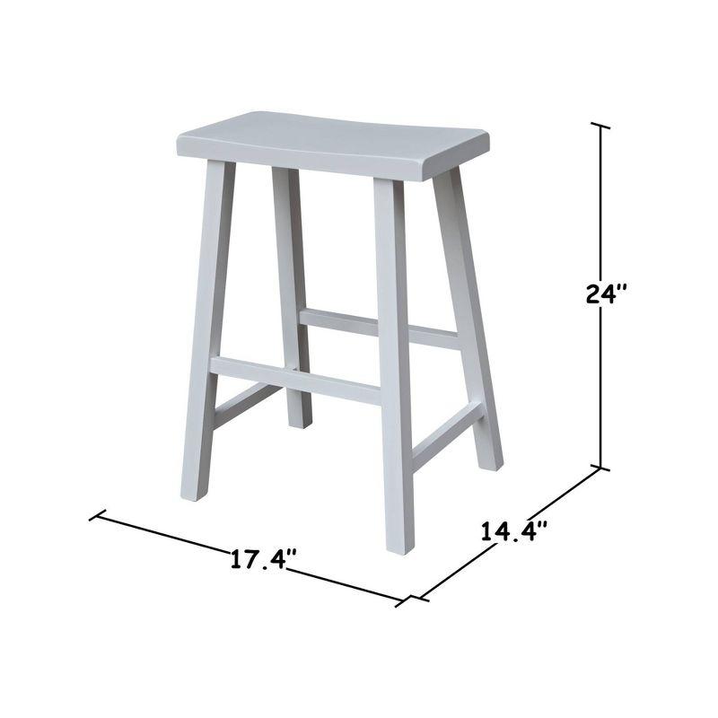 Davis Saddle Seat Counter Height Barstool White - International Concepts: Solid Wood, Rubberwood Legs, No Assembly Required