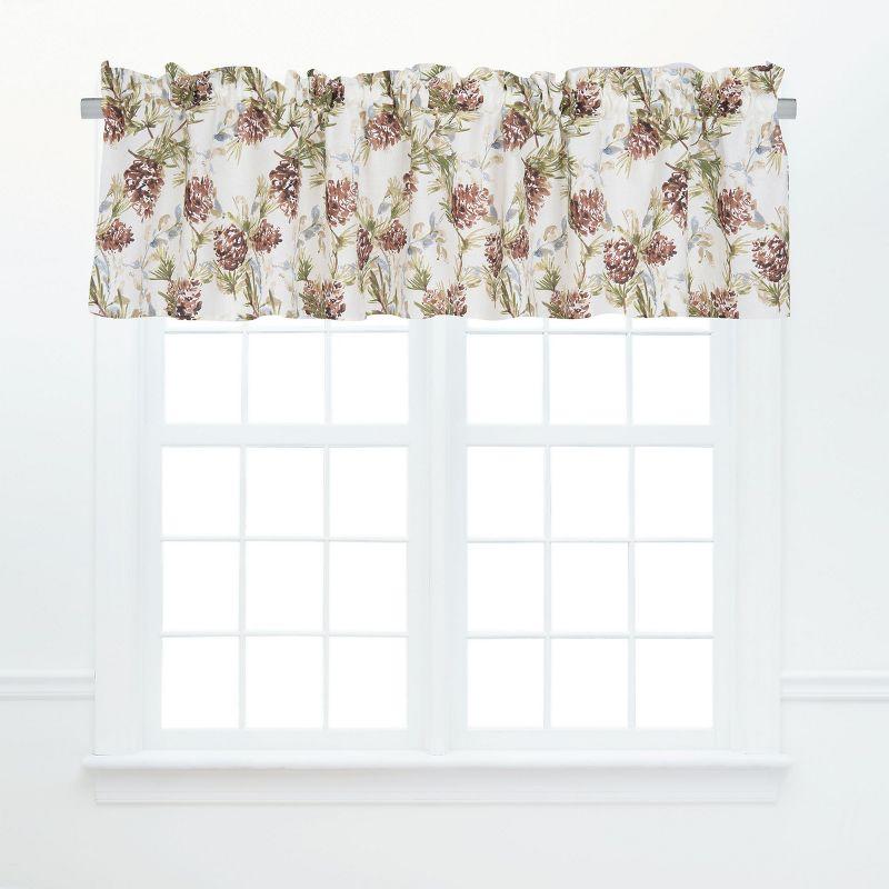 Cooper Pines Multicolored Cotton Valance with Pinecone Print