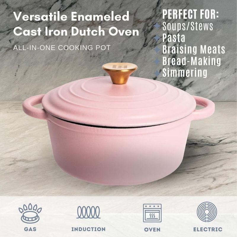 Lexi Home Lexi Home Enameled Cast Iron Round Dutch Oven