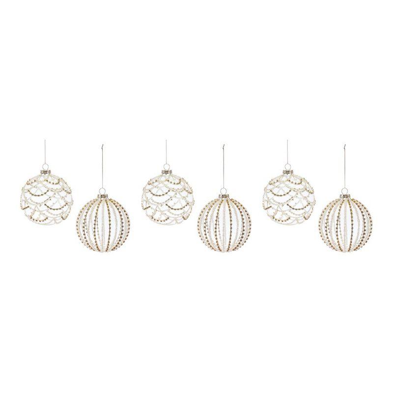 Melrose Jeweled Glass Ball Ornament (Set of 6)