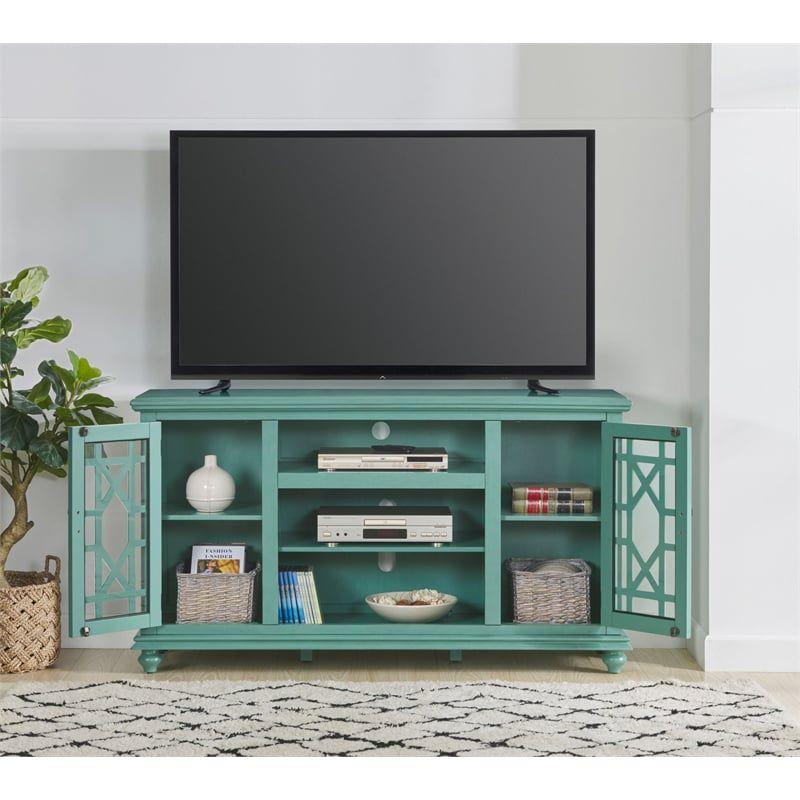 Martin Svensson Home Elegant 2 Door Antique Teal 63" TV Stand