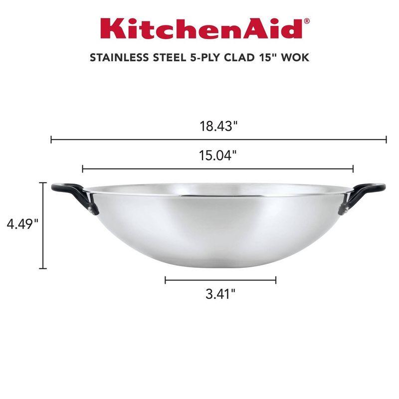 KitchenAid 5-Ply Clad Stainless Steel 15" Wok