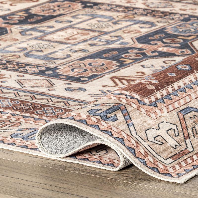 Nuloom Órla Bordered Pet Friendly Machine Washable Area Rug, 4' x 6', Rust