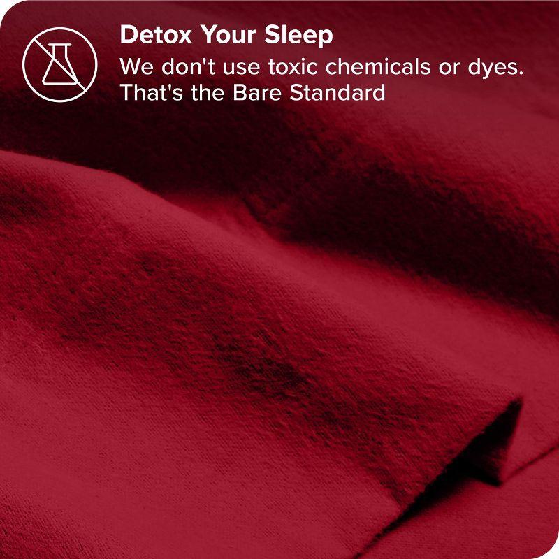 Red Organic Flannel Twin XL Sheet Set by Bare Home
