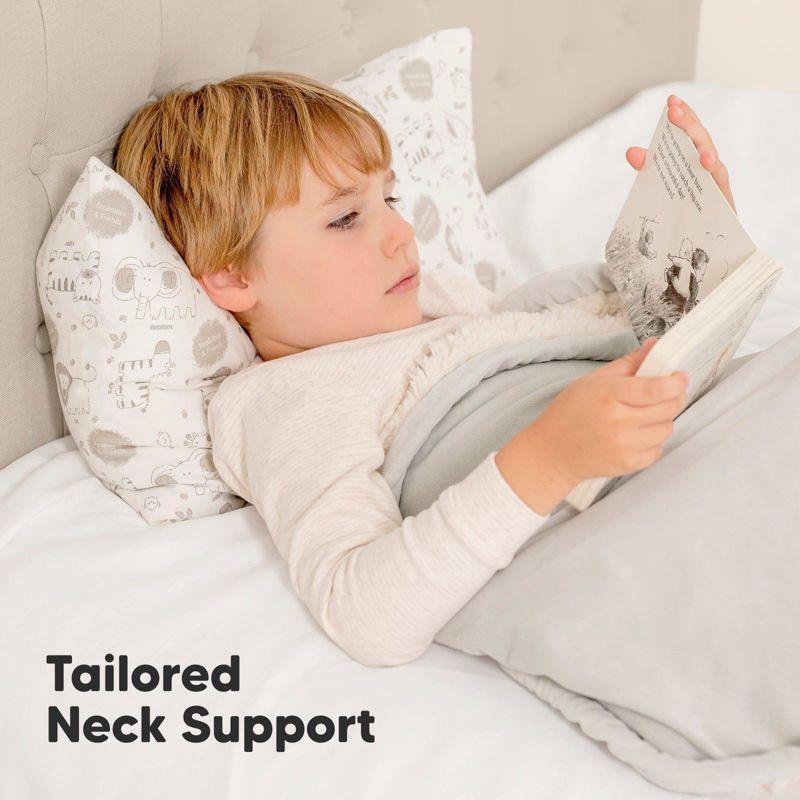 KeaBabies Toddler Pillow with Pillowcase, 13X18 Soft Organic Cotton Toddler Pillows for Sleeping, Kids Travel Pillow Age 2-5 (KeaSafari)