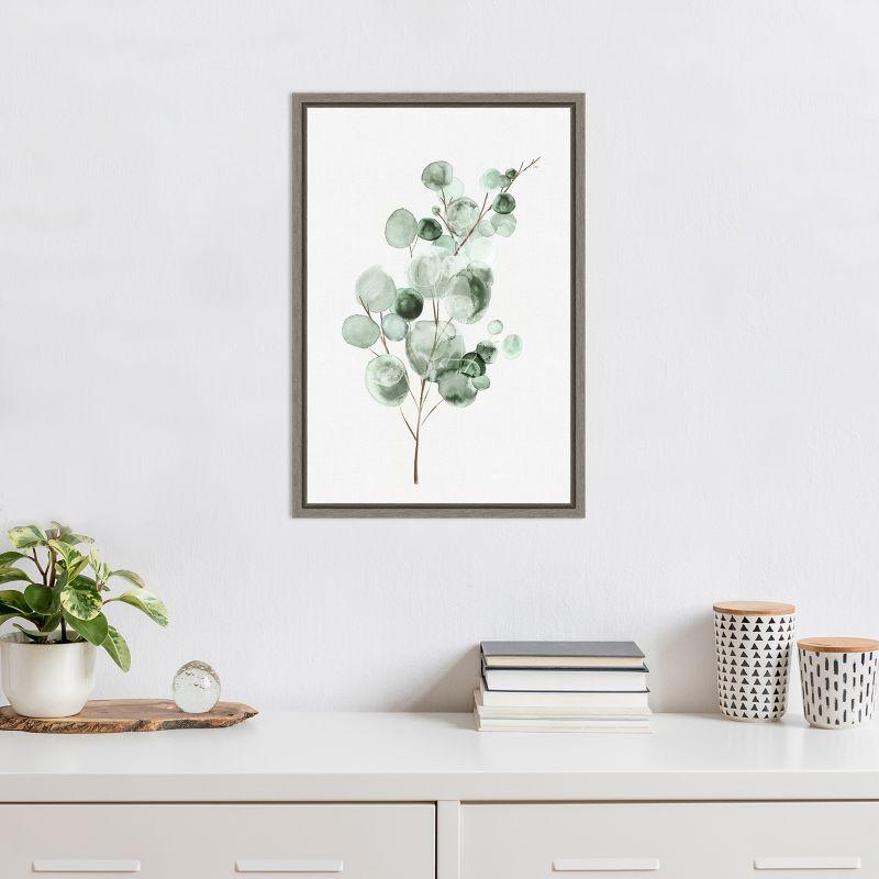 Amanti Art Tender Sprout II (Eucalyptus) by Eva Watts Canvas Wall Art Print Framed 16 x 23-in.