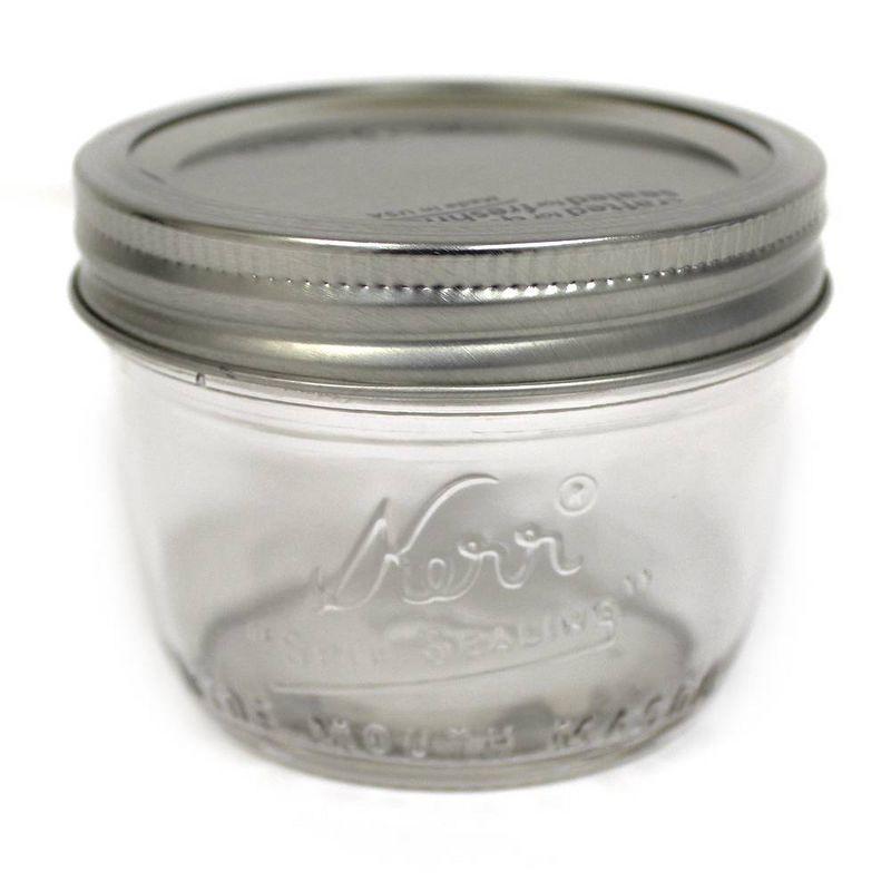 Ball Jarden Kerr Wide Mouth Half Pint Glass Mason Canning Jars Lids Bands 12 Count