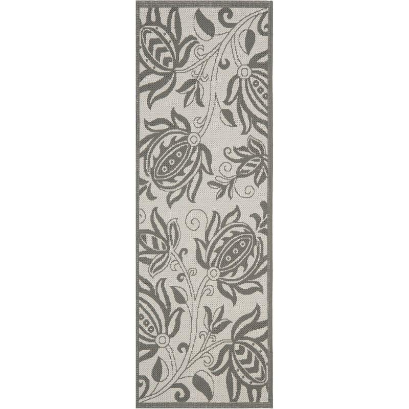 Courtyard CY6109 Power Loomed Indoor/Outdoor Runner Rug - Light Grey/Anthracite - 2'3"x6'7" - Safavieh.