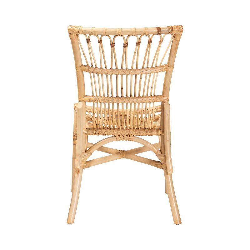 bali & pari Ammi Dining Chair Natural/Brown: Handcrafted, Bohemian Style, No Assembly Required