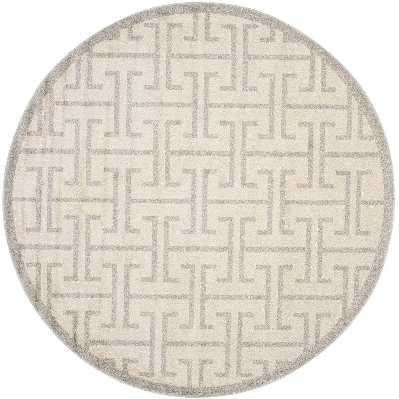 Amherst AMT404 Power Loomed Area Rug - Ivory/Light Grey - 7' Round - Safavieh.