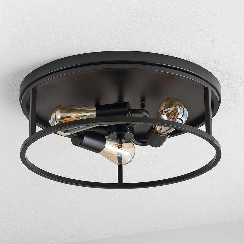 Broux 3 Light 15.75" Flush Mount - Black - Safavieh.