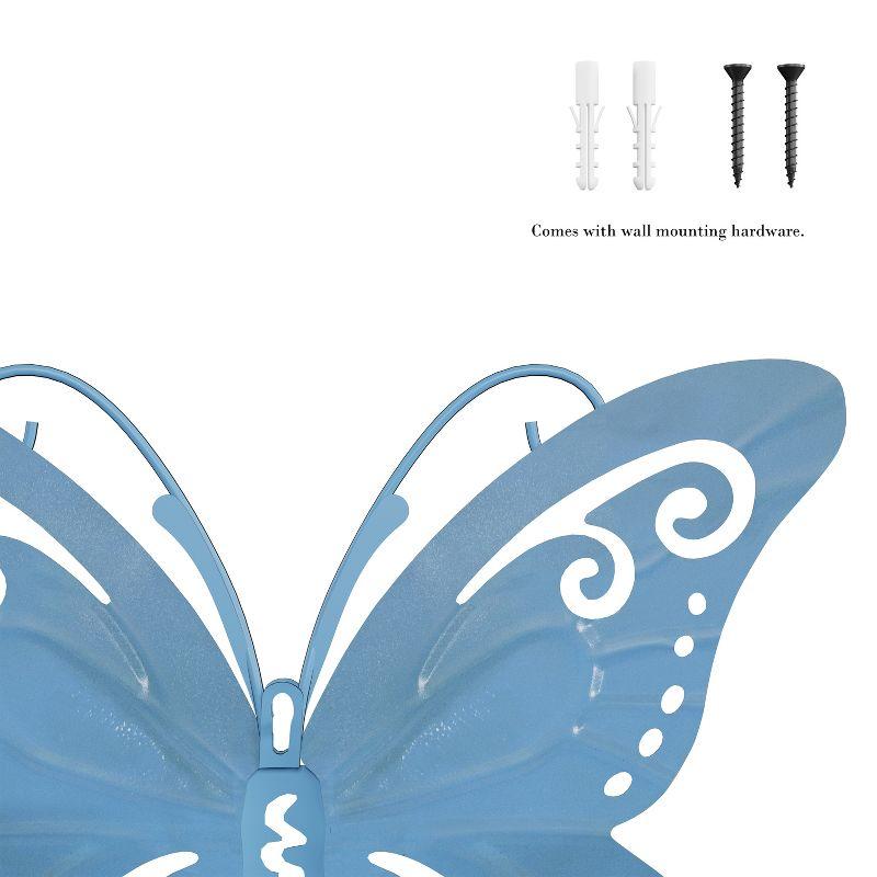 Hastings Home 3-Pc Modern Butterfly Metal Wall Art Set