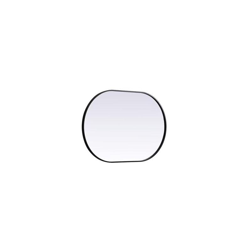 Elegant Lighting Metal Frame Oval Mirror, 27x40 Inch, Black