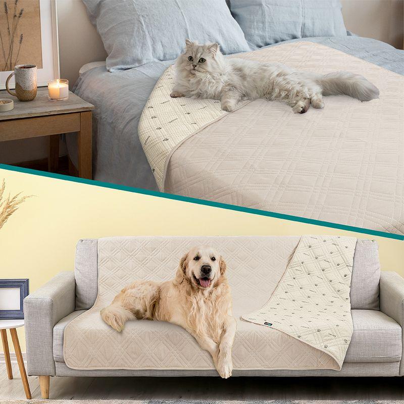 PetAmi Waterproof Dog Bed Couch Cover, Pet Cats Sofa Furniture Protector, Anti-Slip Soft Washable Blanket