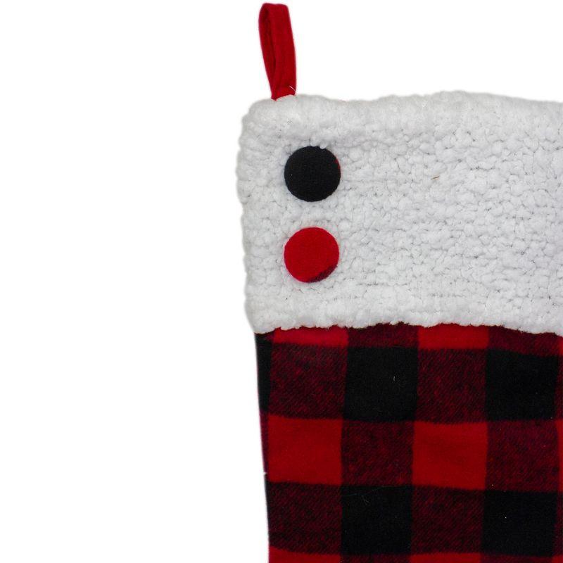 Northlight Seasonal 23" Black and Red Rustic Buffalo Plaid Christmas Stocking