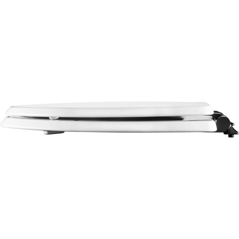 Mayfair by Bemis 7M1826MBSL 000 Bennett Toilet Seat with Metal Hinges, Slow Close Wood Seat, Easy Install, Elongated, White
