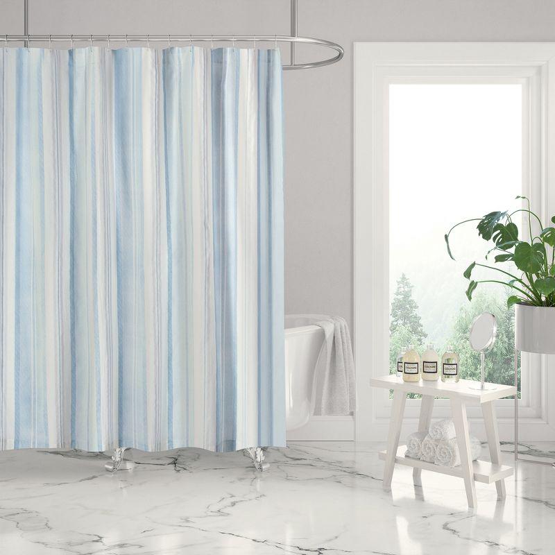 Ipanema Coastal Stripe Lined Shower Curtain with Grommets - Levtex Home