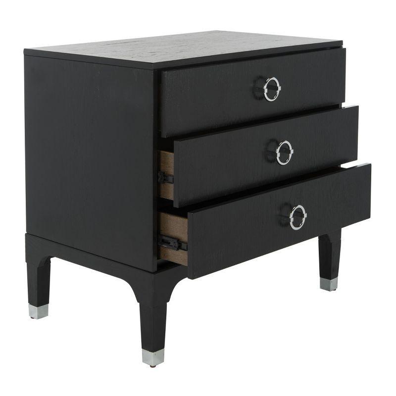 Lorna 3 Drawer Nightstand - FOX6232 - Black - Safavieh Couture
