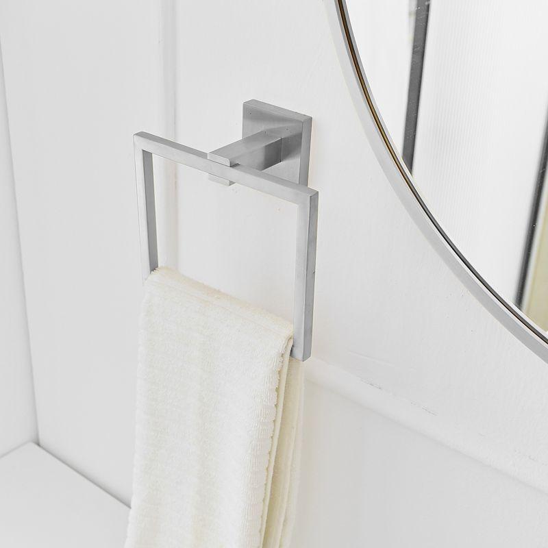 Bath Towel Ring Bathroom Hand Towel Holder Stainless Steel Square Towel Hangers Wall Mounted