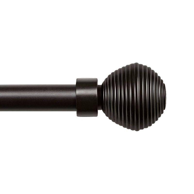 Matte Bronze Adjustable Curtain Rod with Sphere Finials