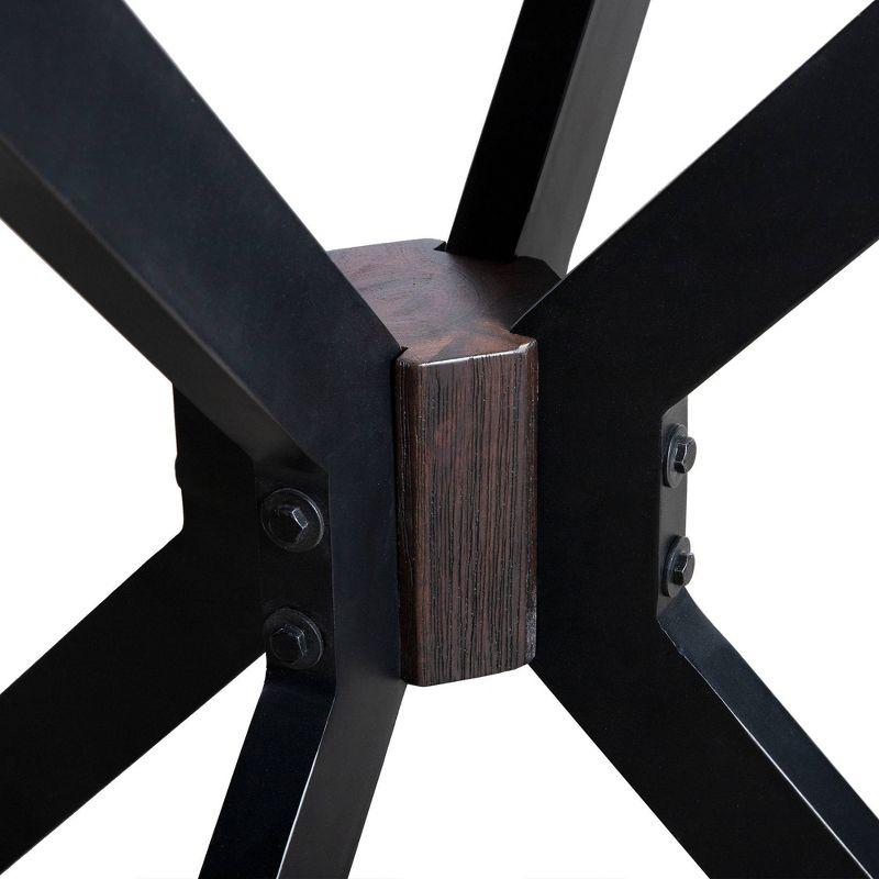 Pirate Modern End Table Dark Brown - Armen Living: Acacia Wood, Square, Metal Base