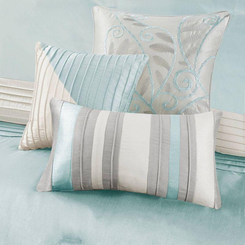 Amherst 7 Piece Striped and Pleated Comforter Set