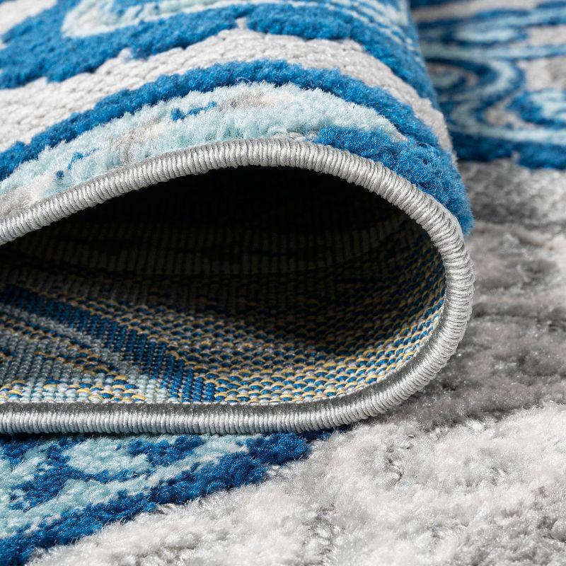 3'x5' Julien Paisley High-Low Indoor/Outdoor Area Rug, Blue/Light Gray - JONATHAN Y