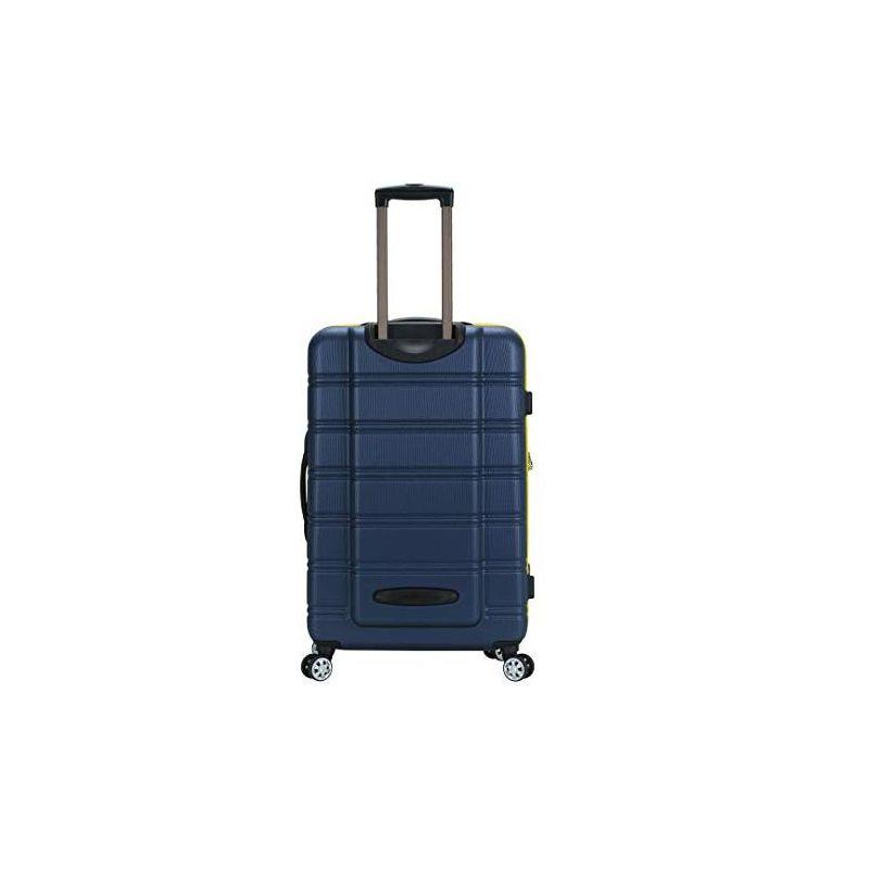 Rockland Melbourne Hardside Expandable Luggage with Spinner Wheels Navy Checked Large 28"