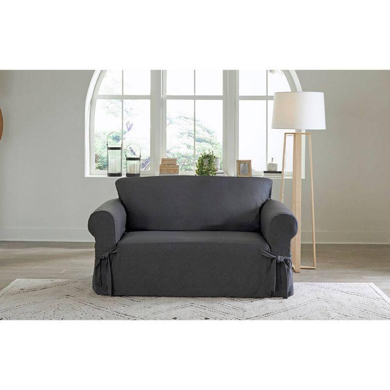 Sure Fit Polyester Box Cushion Loveseat Slipcover