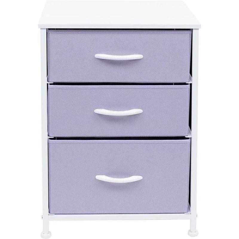 Sorbus Sorbus 3 Drawers Nightstand with Steel Frame, Wood Top & Fabric Bins