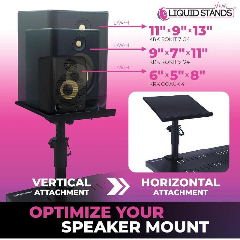 Adjustable Black Stainless Steel Clamp-On Speaker Stands - 2 Pack