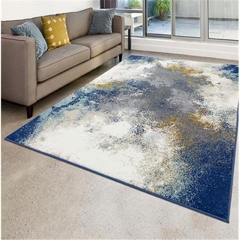 Luxe Weavers Beverly Collection Modern Abstract Blue Area Rug.