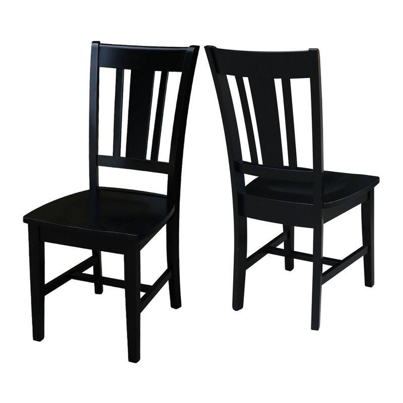 International Concepts Set of 2 San Remo Splatback Chairs Jet Black: Rubberwood Frame, Armless Design