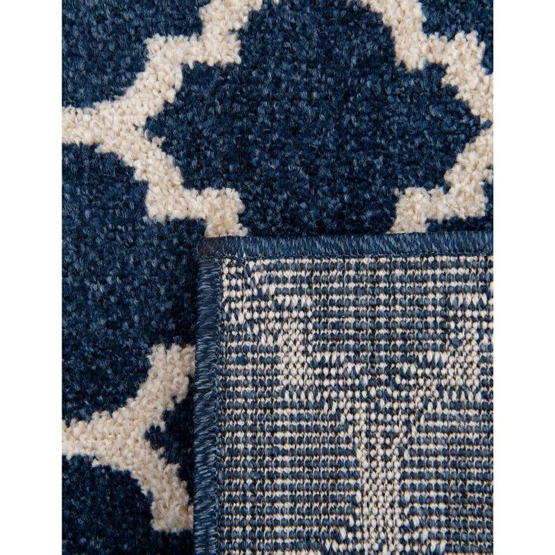 Unique Loom 4' 1 x 6' 1 Trellis Philadelphia Dark Blue Area Rug