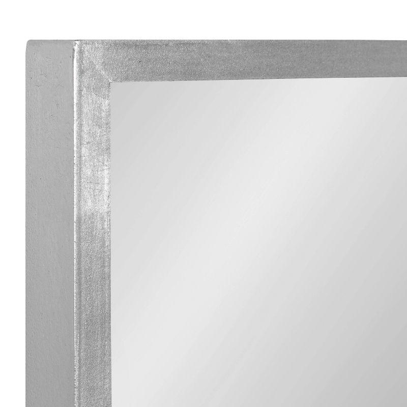 16" x 48" Travis Framed Decorative Wall Mirror Silver - Kate & Laurel All Things Decor: Modern Rectangle, MDF Frame, Wall Mount