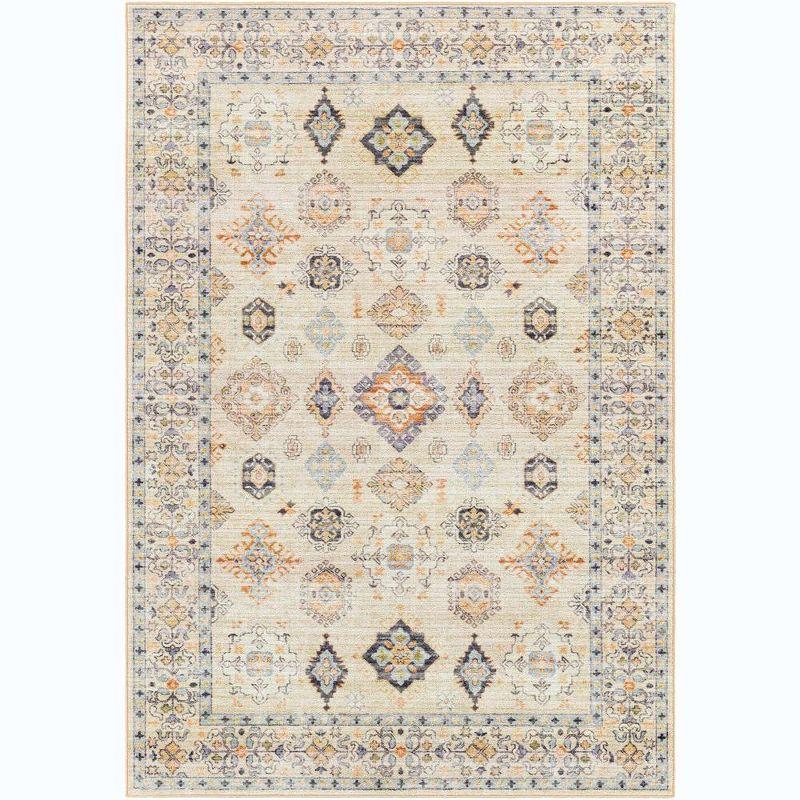 Park Forest Beige and Gray Washable Traditional Area Rug