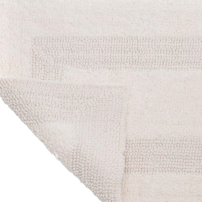 Hastings Home Plush Cotton Bath Mat/ Long Reversible Bathroom Runner - 24" x 60" - Ivory