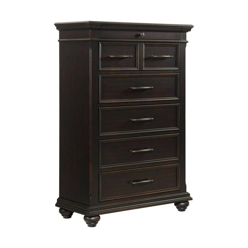 Brooks 6 Drawer Chest Black - Picket House Furnishings: Vertical Storage, Felt-Lined, Bun Feet