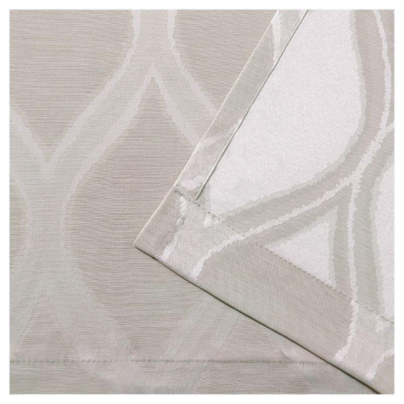 Set of 2 108"x54" Montrose Ogee Geometric Textured Linen Jacquard Grommet Top Window Curtain Panel Linen